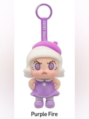 POP MART Angry Molly Plush Pendant - Purple Fire
